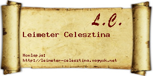 Leimeter Celesztina névjegykártya